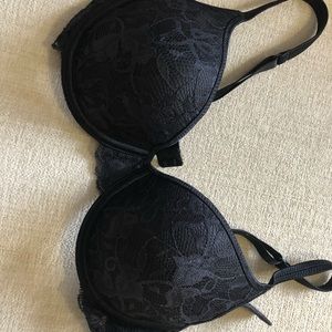 36B black lace push up bra